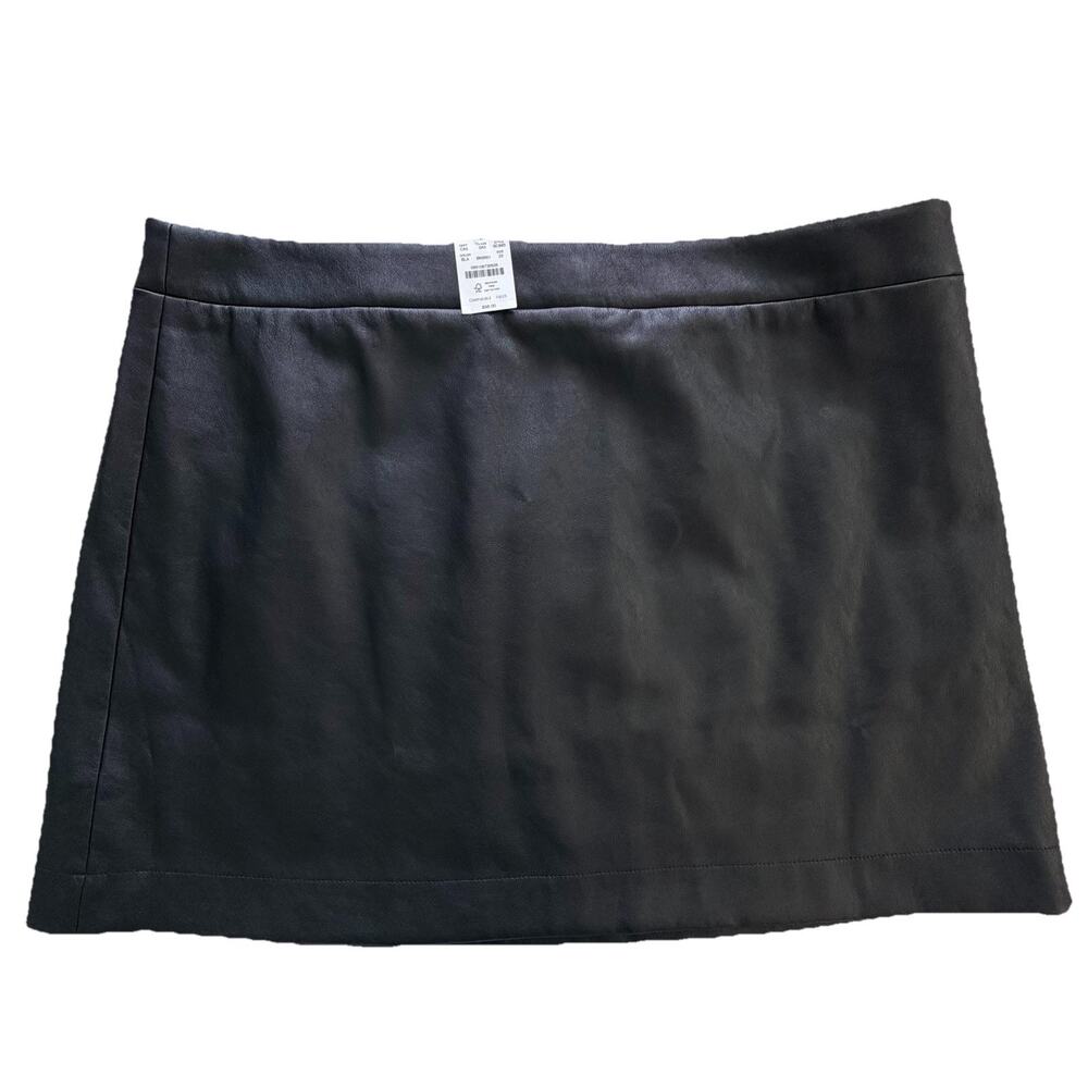 New J.Crew Womens Black Vegan Leather Skirt Plus Size 22 $98 NWT